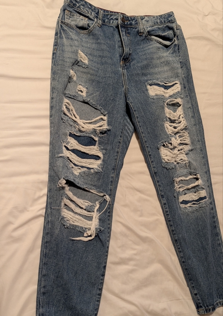 Cello Light Blue Distressed Boyfriend Jeans